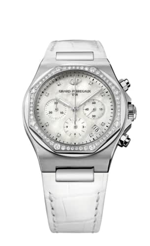 Girard-Perregaux Laureato 38 Chronograph Stainless Steel / Diamond / MOP / Alligator