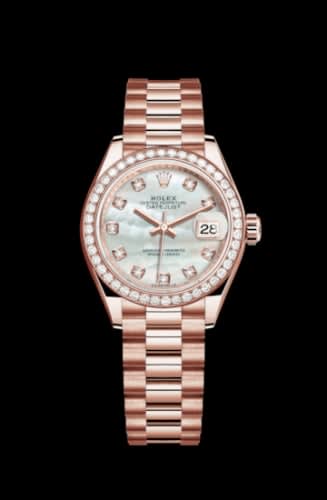 Rolex Lady-Datejust 28 Everose Diamond / President / MOP