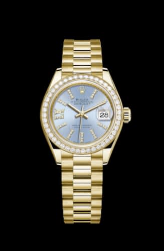 Rolex Lady-Datejust 28 Yellow Gold Diamond / President / Cornflower Diamonds