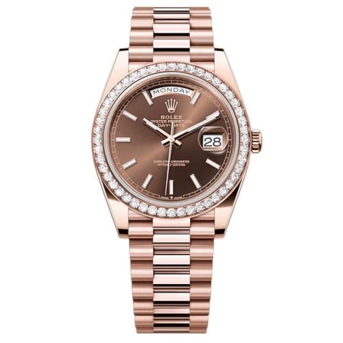 Rolex Day-Date 40 Everose - Diamond / Chocolate