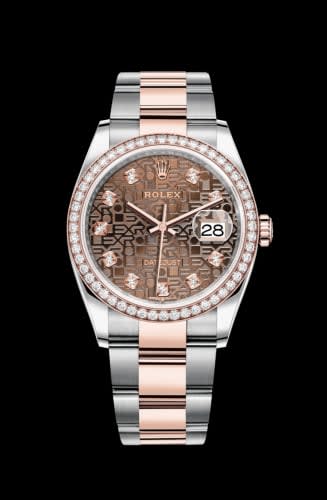 Rolex Datejust 36 Stainless Steel / Everose / Diamond / Chocolate Computer / Oyster