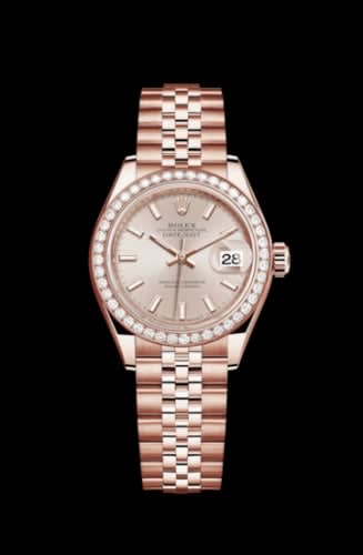 Rolex Lady-Datejust 28 Everose Diamond / Jubilee / Sundust