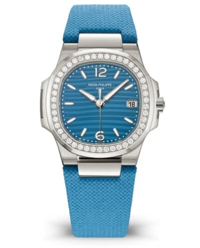Patek Philippe Nautilus 7010 White Gold / Azure Blue / Strap