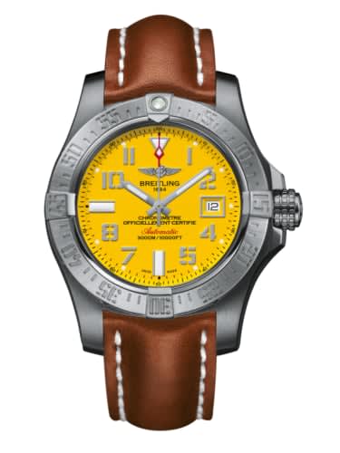 Breitling Avenger II Seawolf Stainless Steel / Cobra Yellow / Calf / Pin