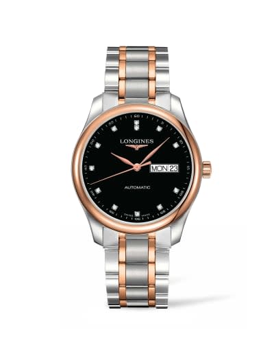 Longines Master Collection 38.5 Day Date Stainless Steel / Pink Gold / Black-Diamond / Bracelet