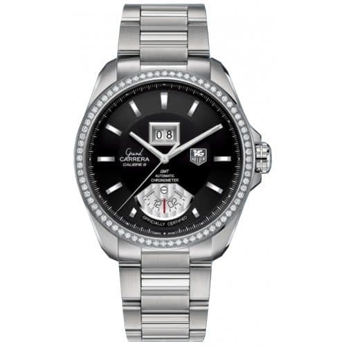 TAG Heuer Grand Carrera Calibre 8 RS Grande Date GMT Stainless Steel - Diamond / Black / Bracelet