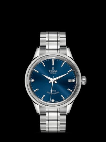 Tudor Style 34 Stainless Steel / Blue-Diamond / Bracelet