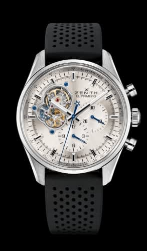 Zenith El Primero Chronomaster Open Stainless Steel / Silver/ Rubber
