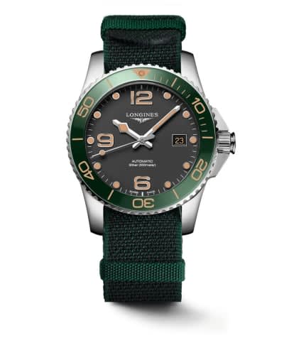 Longines HydroConquest 41 Automatic Stainless Steel / Matte Black / NATO