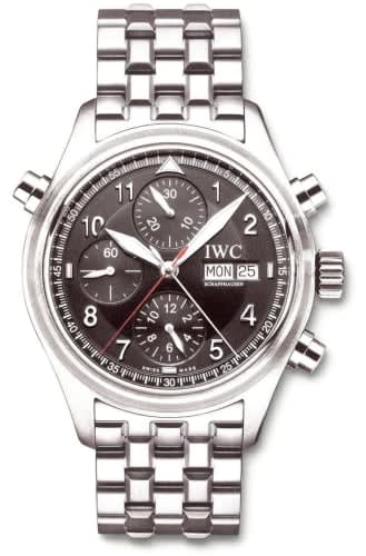 IWC Schaffhausen Pilot's Watch Spitfire Double Chronograph Stainless Steel / Black / German / Bracelet