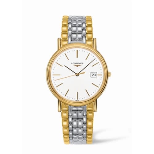 Longines Presence 38.5 Quartz PVD Gold / White / Bracelet