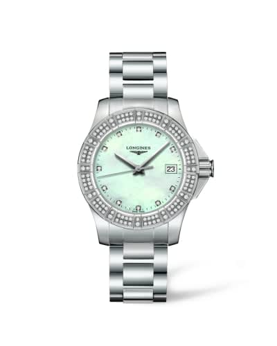 Longines Conquest 35 Quartz Stainless Steel Diamond Bezel