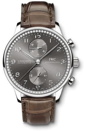 IWC Schaffhausen Portuguese Chrono-Automatic White Gold / Ardoise / Diamond