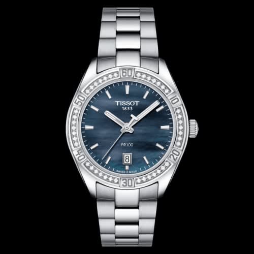 Tissot PR 100 Sport Chic 36 Stainless Steel - Diamond / Black MOP / Bracelet