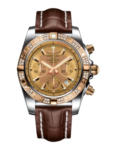 Breitling Chronomat 44 Stainless Steel / Rose Gold / Golden Sun Diamond / Croco