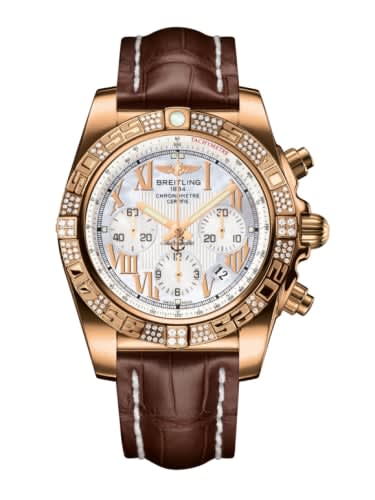 Breitling Chronomat 44 Rose Gold / Diamond / Pearl Roman / Croco
