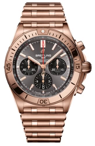 Breitling Chronomat B01 42 Red Gold / Anthracite / Rouleaux