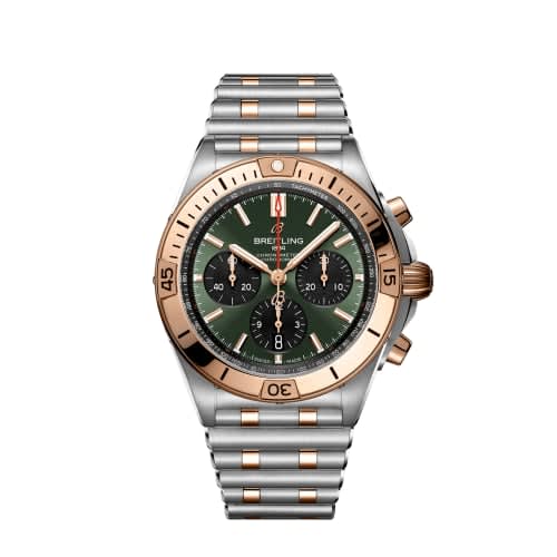 Breitling Chronomat B01 42 Stainless Steel / Red Gold / Green / Korea