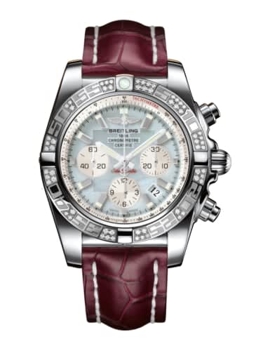 Breitling Chronomat 44 Stainless Steel / Diamond / Gray Pearl / Croco
