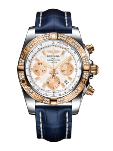 Breitling Chronomat 44 Stainless Steel / Rose Gold / Diamond / Antarctica White / Croco