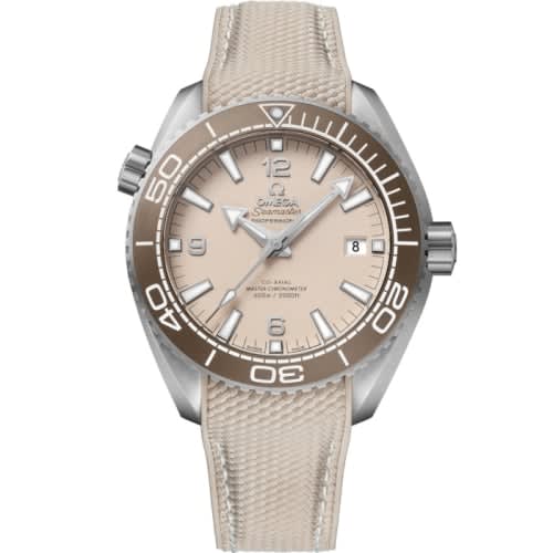 Omega Seamaster Planet Ocean 600M Co-Axial 43.5 Master Chronometer Stainless Steel / Beige / Rubber