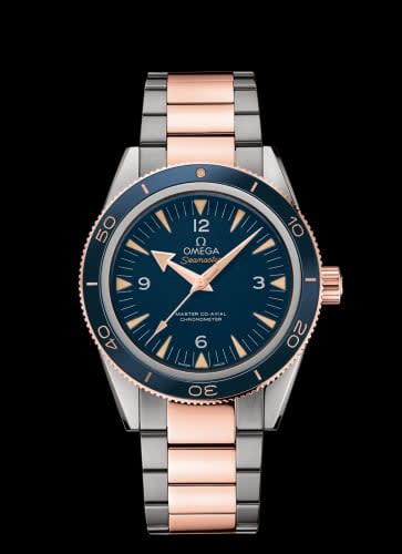 Omega Seamaster 300 Master Co-Axial Titanium / Sedna Gold / Blue / Bracelet