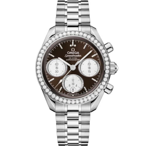 Omega Speedmaster Date 38 Stainless Steel - Diamond / Brown / Bracelet