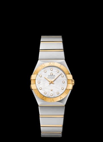 Omega Constellation Quartz 27 Brushed Stainless Steel / Yellow Gold / Wavy MOP