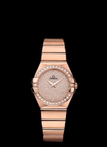 Omega Constellation Quartz 27 Brushed Red Gold / Diamond / Diamond