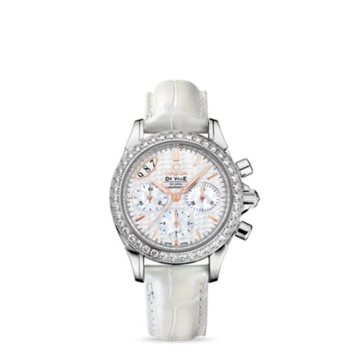 Omega De Ville Co-Axial 35 Chronograph Stainless Steel / Diamond / White / Strap