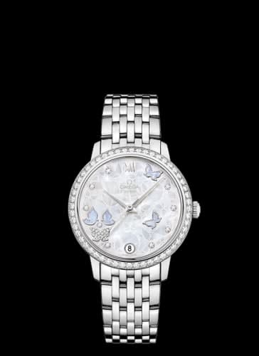 Omega De Ville Prestige Co-Axial 32.7 White Gold / MOP Butterfly / Diamond / Bracelet