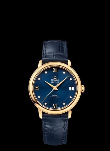 Omega De Ville Prestige Co-Axial 32.7 Yellow Gold / Blue