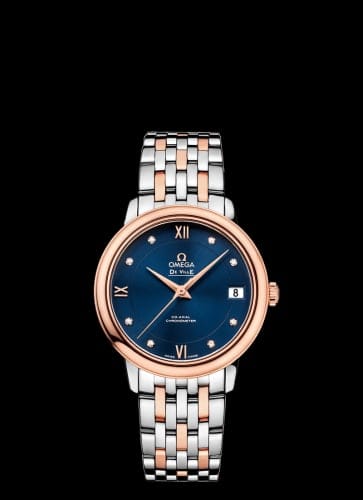 Omega De Ville Prestige Co-Axial 32.7 Stainless Steel / Red Gold / Blue / Bracelet