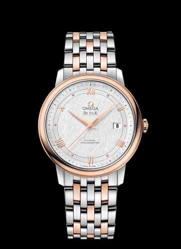 Omega De Ville Prestige Co-Axial 39.5 Stainless Steel / Red Gold / Vintage Silk Silver / Bracelet