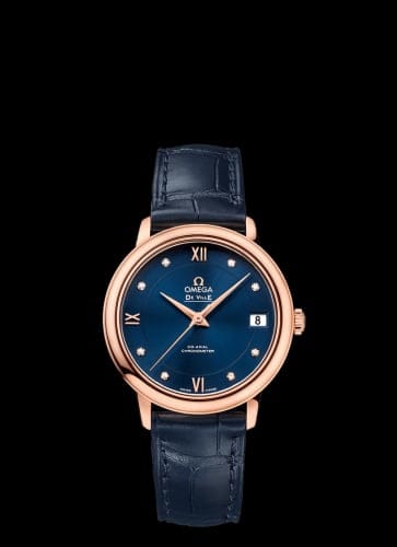 Omega De Ville Prestige Co-Axial 32.7 Red Gold / Blue