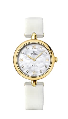 Omega De Ville Prestige Dewdrop Quartz 27.4 Yellow Gold / White MOP