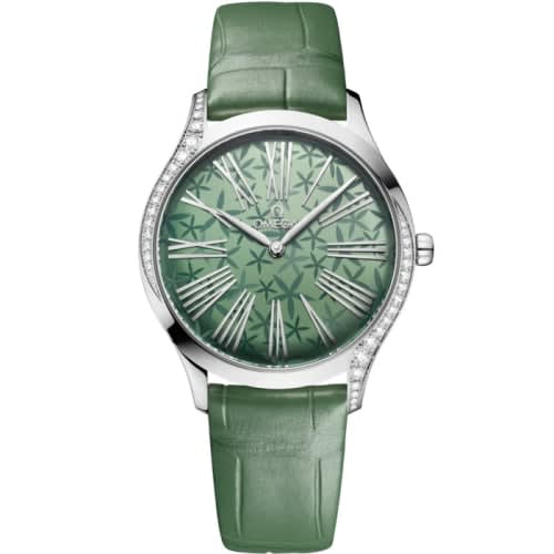 Omega De Ville Trésor 36 Stainless Steel / Green - Jasmine / Alligator