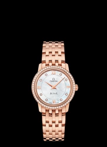 Omega De Ville Prestige Quartz 27 Red Gold / MOP-Diamond / Bracelet