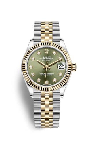 Rolex Datejust 31 Stainless Steel / Yellow Gold / Fluted / Olive - Diamond / Jubilee