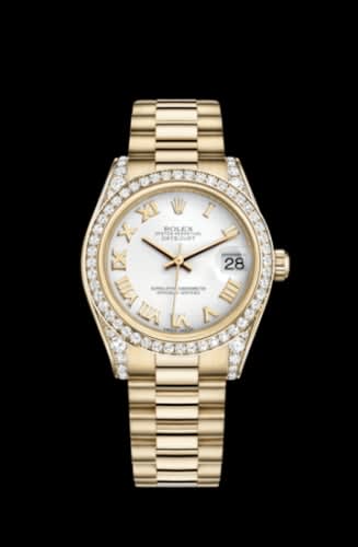 Rolex Datejust 31 Yellow Gold Diamond / President / White Roman