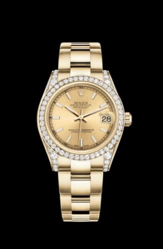 Rolex Datejust 31 Yellow Gold Diamond / Oyster / Champagne