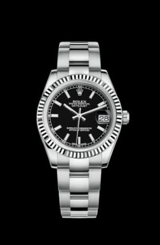 Rolex Datejust 31 Stainless Steel Fluted / Oyster / Black