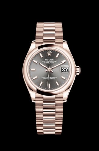 Rolex Datejust 31 Rose Gold / Domed / Grey / President