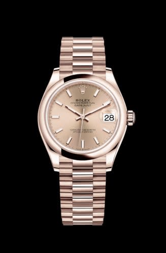 Rolex Datejust 31 Rose Gold / Domed / Rose / President