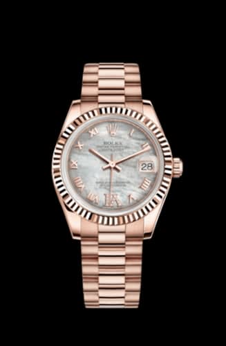 Rolex Datejust 31 Everose Fluted / President / MOP Roman