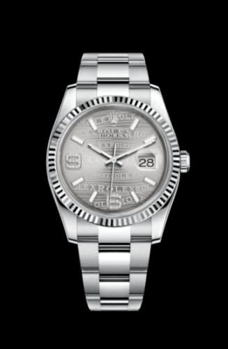 Rolex Datejust 36 Stainless Steel Fluted / Oyster / Rhodium Wave