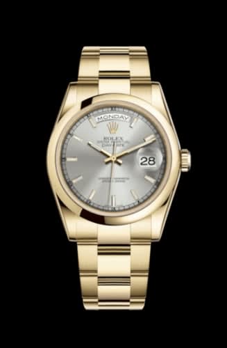 Rolex Day-Date 36 Yellow Gold Domed / Oyster / Silver