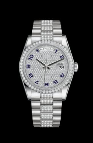 Rolex Day-Date 36 Platinum Diamonds / President Diamond / Paved
