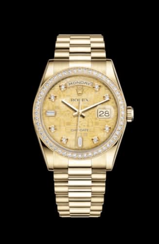 Rolex Day-Date 36 Yellow Gold Diamonds / President / Champagne MOP Computer