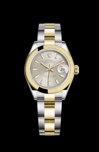 Rolex Lady-Datejust 28 Rolesor Yellow Domed / Oyster / Silver